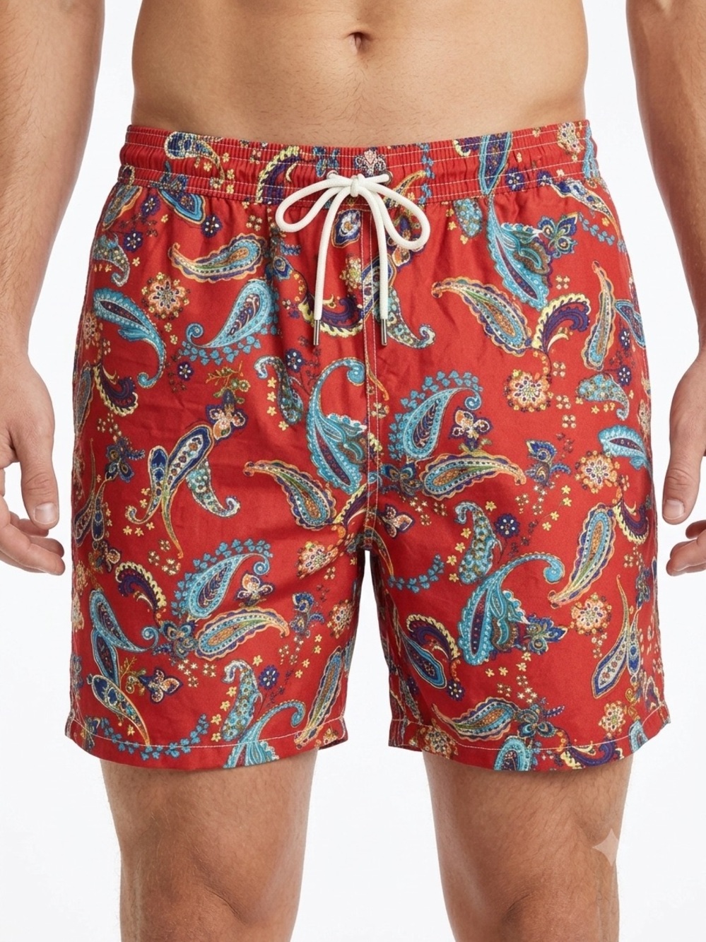 Polo Ralph Lauren Paisley Swim Trunks Men’s XL Red Blue Lined Drawstring